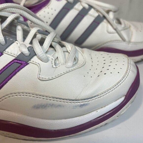 Adidas Sneakers Womens 6.5 White Purple Ambition II Lace Up Athletic Running - Picture 8 of 12